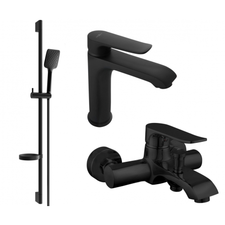 Mexen Pecos DS62 bathtub set, Black - 72703DS62-70