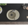 Mexen Kevin single-bowl granite kitchen sink with drainer and Aster faucet, beige - 6517-69-73450-07-B