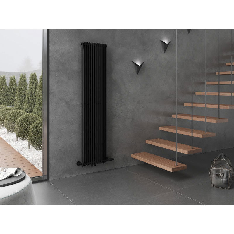 Mexen Kansas decorative radiator 1800 x 420 mm, 1242 W, black - W204-1800-420-00-70