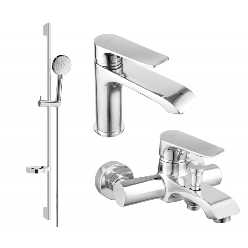 Mexen Pecos DS75 Bath Set, Chrome - 72703DS75-00