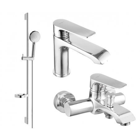 Mexen Pecos DS75 Bath Set, Chrome - 72703DS75-00