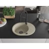Mexen Kevin 1-bowl granite sink with drainer and Aster kitchen faucet, beige - 6517-69-73450-70-B