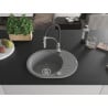 Mexen Kevin 1-bowl granite sink with drainer and kitchen faucet Aster, gray - 6517-71-73450-07