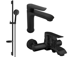 Mexen Pecos DS75 bathtub set, Black - 72703DS75-70