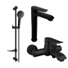 Mexen Pecos DF05 bath set, black - 72713DF05-70