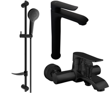 Mexen Pecos DF05 bathtub set, Black - 72713DF05-70