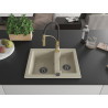 Mexen Carlos 1.5-bowl granite kitchen sink with Aster faucet, beige - 6518-69-73450-57-B