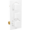 Mexen Cube thermostatic bath-shower 3-output mixer, white - 77503-20