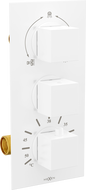 Mexen Cube 3-outlet thermostatic bathtub and shower mixer tap, White - 77503-20