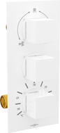 Mexen Cube thermostatic bathtub-shower mixer 3-way, white - 77503-20