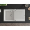 Mexen Leo 1-bowl Granite Kitchen Sink with Drainer and Flora Kitchen Faucet, White - 6501-20-670401-00
