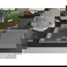 Mexen Leo 1-compartment granite sink with a drip tray and kitchen mixer tap Flora, Grey - 6501-71-670401-07