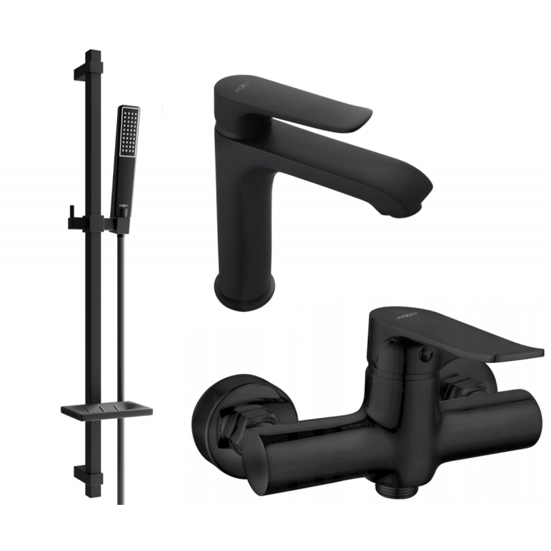 Mexen Pecos DQ72 shower set, Black - 72704DQ72-70
