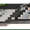 Mexen Matias 1.5-compartment granite sink with a drip tray and kitchen mixer tap Flora, White - 6502-20-670401-70-B