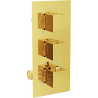 Mexen Cube 3-way gold bathtub and shower thermostat mixer tap - 77503-50