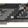 Mexen Matias 1.5-compartment granite sink with a drip tray and kitchen mixer tap Flora, Grey - 6502-71-670401-07