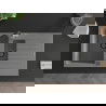 Mexen Matias 1.5-compartment granite sink with a drip tray and kitchen mixer tap Flora, Grey - 6502-71-670401-07-B