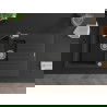 Mexen Matias 1.5-compartment granite sink with a drip tray and kitchen mixer tap Flora, Black/Silver - 6502-73-670401-07