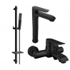 Mexen Pecos DQ72 bath set, black - 72713DQ72-70