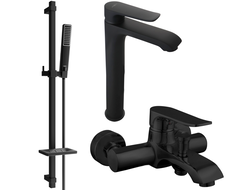 Mexen Pecos DQ72 bathtub set, Black - 72713DQ72-70