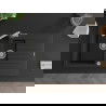 Mexen Matias 1.5-compartment granite sink with a drip tray and kitchen mixer tap Flora, Black - 6502-77-670401-00