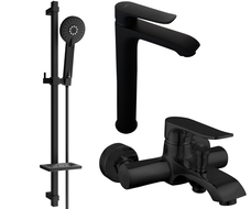 Mexen Pecos DQ40 bathtub set, Black - 72713DQ40-70