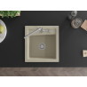 Mexen Vito granite kitchen sink 1-bowl with Flora kitchen faucet, beige - 6503-69-670401-00