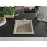 Mexen Vito single-bowl granite sink with Flora kitchen faucet, beige - 6503-69-670401-07