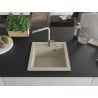Mexen Vito 1-bowl granite sink with Flora kitchen tap, beige - 6503-69-670401-09