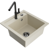 Mexen Vito 1-compartment granite sink with a kitchen mixer tap Flora, Beige - 6503-69-670401-70-B