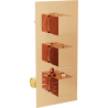 Mexen Cube thermostatic bathtub-shower faucet 3-output rose gold - 77503-60