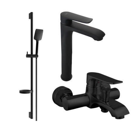 Mexen Pecos DS62 bathtub set, Black - 72713DS62-70