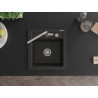 Mexen Vito 1-bowl granite sink with Flora kitchen faucet, black/gold metallic - 6503-75-670401-00