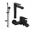 Mexen Pecos DS75 bathtub set, Black - 72713DS75-70