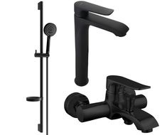 Mexen Pecos DS75 bathtub set, Black - 72713DS75-70