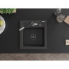 Mexen Vito single-bowl granite sink with Flora kitchen faucet, black speckled - 6503-76-670401-07-B