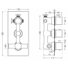 Mexen Cube thermostatic bath-shower mixer 3-way, brushed gun gray - 77503-66