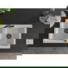 Mexen Mario 2-compartment granite sink with a kitchen mixer tap Flora, White - 6504-20-670401-70-B