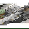 Mexen Mario 2-compartment granite sink with a kitchen mixer tap Flora, Grey - 6504-71-670401-57-G