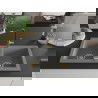Mexen Mario 2-compartment granite sink with a kitchen mixer tap Flora, Grey - 6504-71-670401-57-G