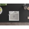 Mexen Milo 1-bowl granite sink with Flora kitchen tap, white - 6505-20-670401-02