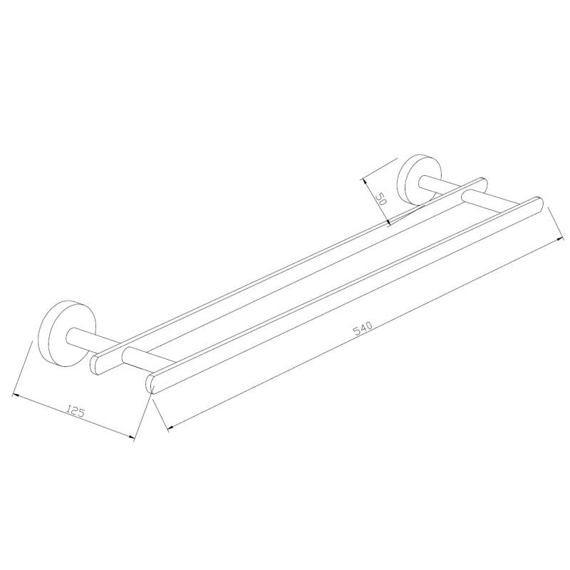 Mexen Loft double towel rail, black - 7012625-70