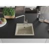 Mexen Milo 1-bowl granite sink with Flora kitchen faucet, beige - 6505-69-670401-00