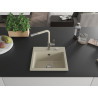 Mexen Milo granite kitchen sink 1-bowl with Flora kitchen faucet, beige - 6505-69-670401-09