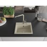Mexen Milo one-bowl granite sink with Flora kitchen tap, beige - 6505-69-670401-09