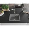 Mexen Milo 1-Bowl Granite Sink with Flora Kitchen Faucet, Gray - 6505-71-670401-00