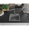 Mexen Milo 1-bowl granite sink with Flora kitchen faucet, gray - 6505-71-670401-06