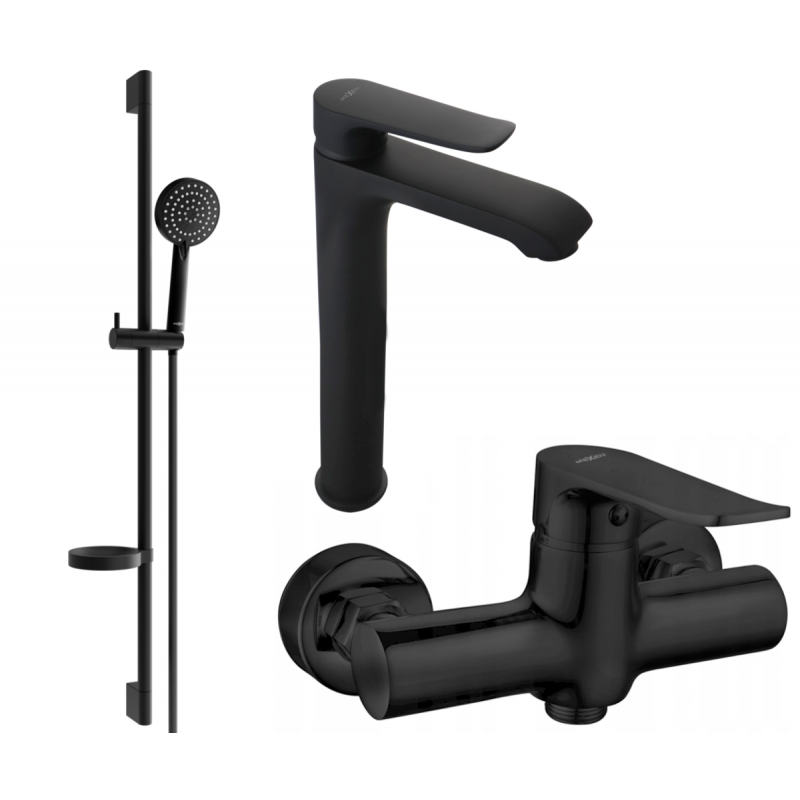 Mexen Pecos DS75 shower set, Black - 72714DS75-70