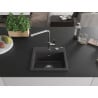 Mexen Milo Granite Kitchen Sink 1-Bowl with Flora Faucet, Black Speckled - 6505-76-670401-00