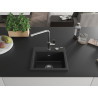 Mexen Milo granite kitchen sink 1-bowl with Flora kitchen faucet, black - 6505-77-670401-00